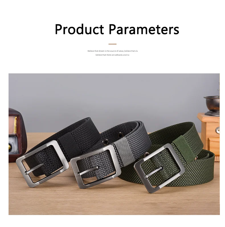 DINISITON Men's Nylon Belt Alloy Needle Buckle Belt Military Training Supplies Casual Style Outdoor Sports Belt