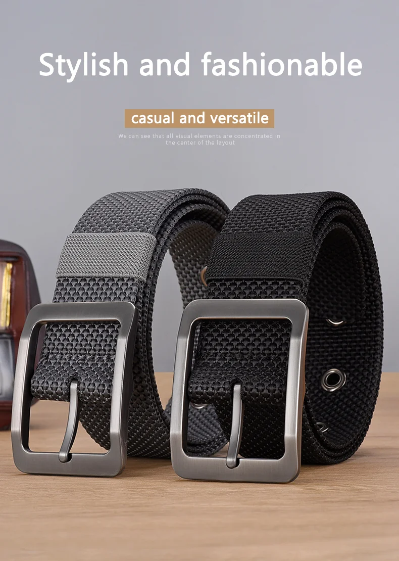 DINISITON Men's Nylon Belt Alloy Needle Buckle Belt Military Training Supplies Casual Style Outdoor Sports Belt