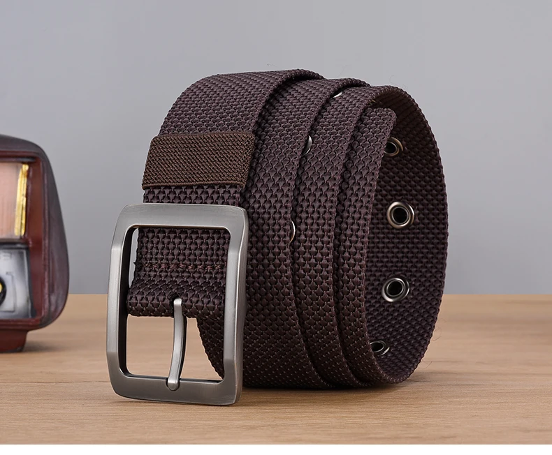 DINISITON Men's Nylon Belt Alloy Needle Buckle Belt Military Training Supplies Casual Style Outdoor Sports Belt