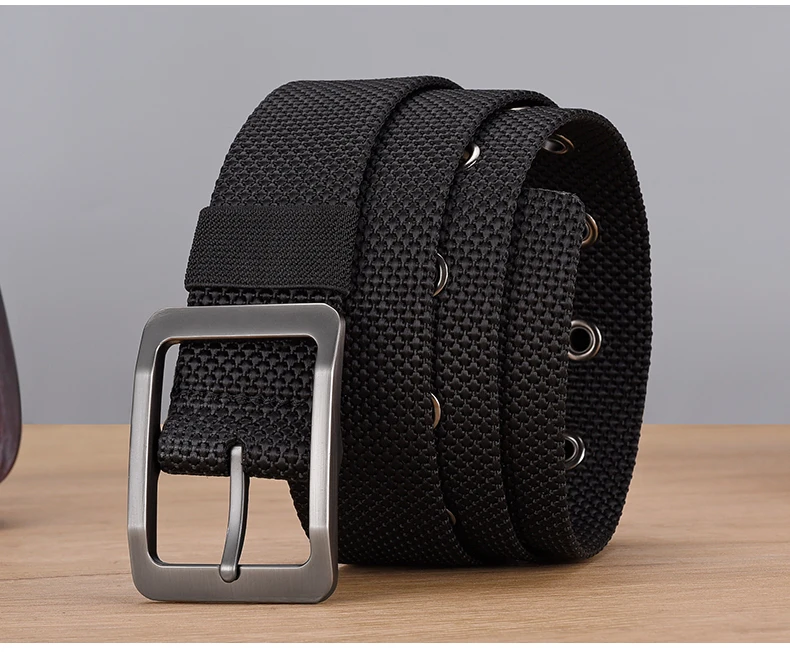 DINISITON Men's Nylon Belt Alloy Needle Buckle Belt Military Training Supplies Casual Style Outdoor Sports Belt