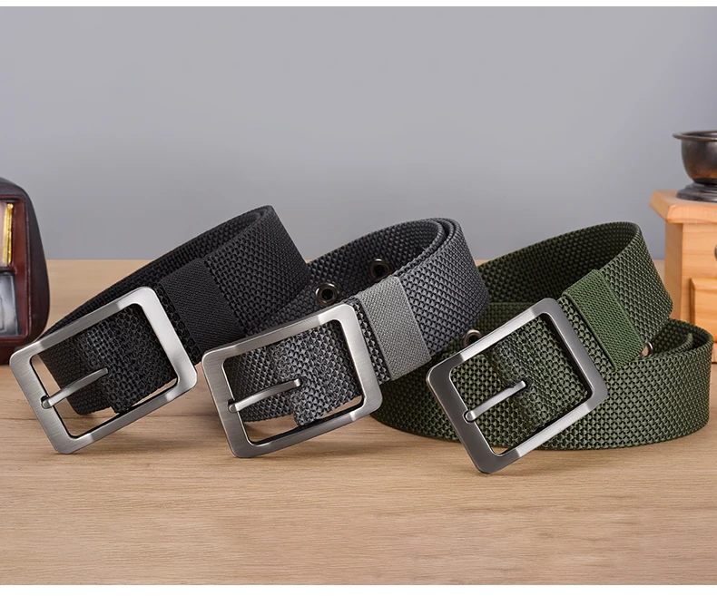 DINISITON Men's Nylon Belt Alloy Needle Buckle Belt Military Training Supplies Casual Style Outdoor Sports Belt