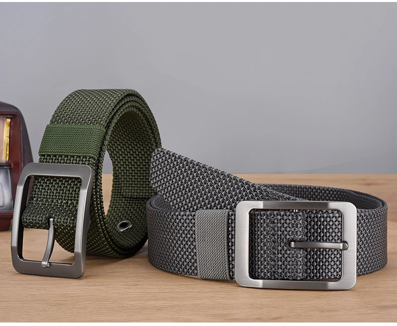 DINISITON Men's Nylon Belt Alloy Needle Buckle Belt Military Training Supplies Casual Style Outdoor Sports Belt