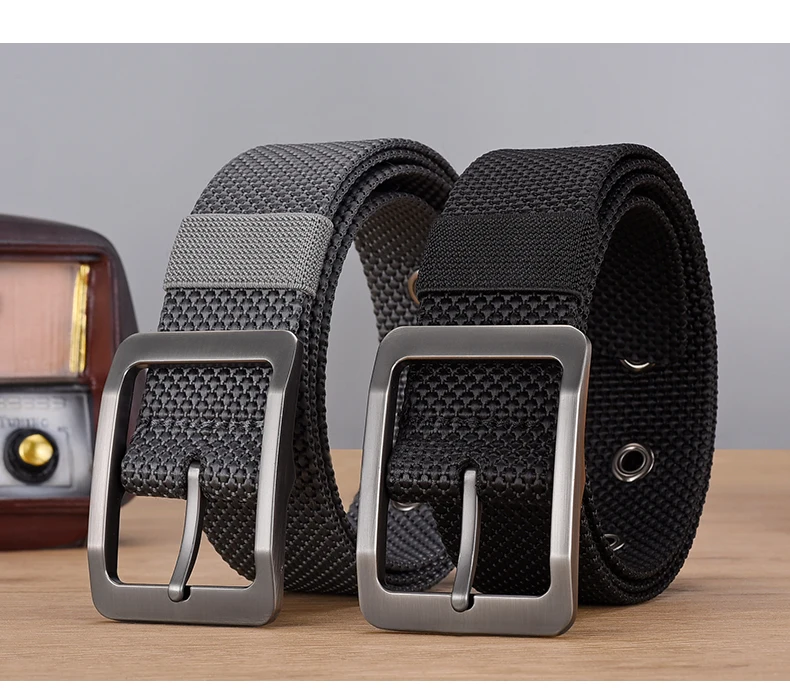 DINISITON Men's Nylon Belt Alloy Needle Buckle Belt Military Training Supplies Casual Style Outdoor Sports Belt