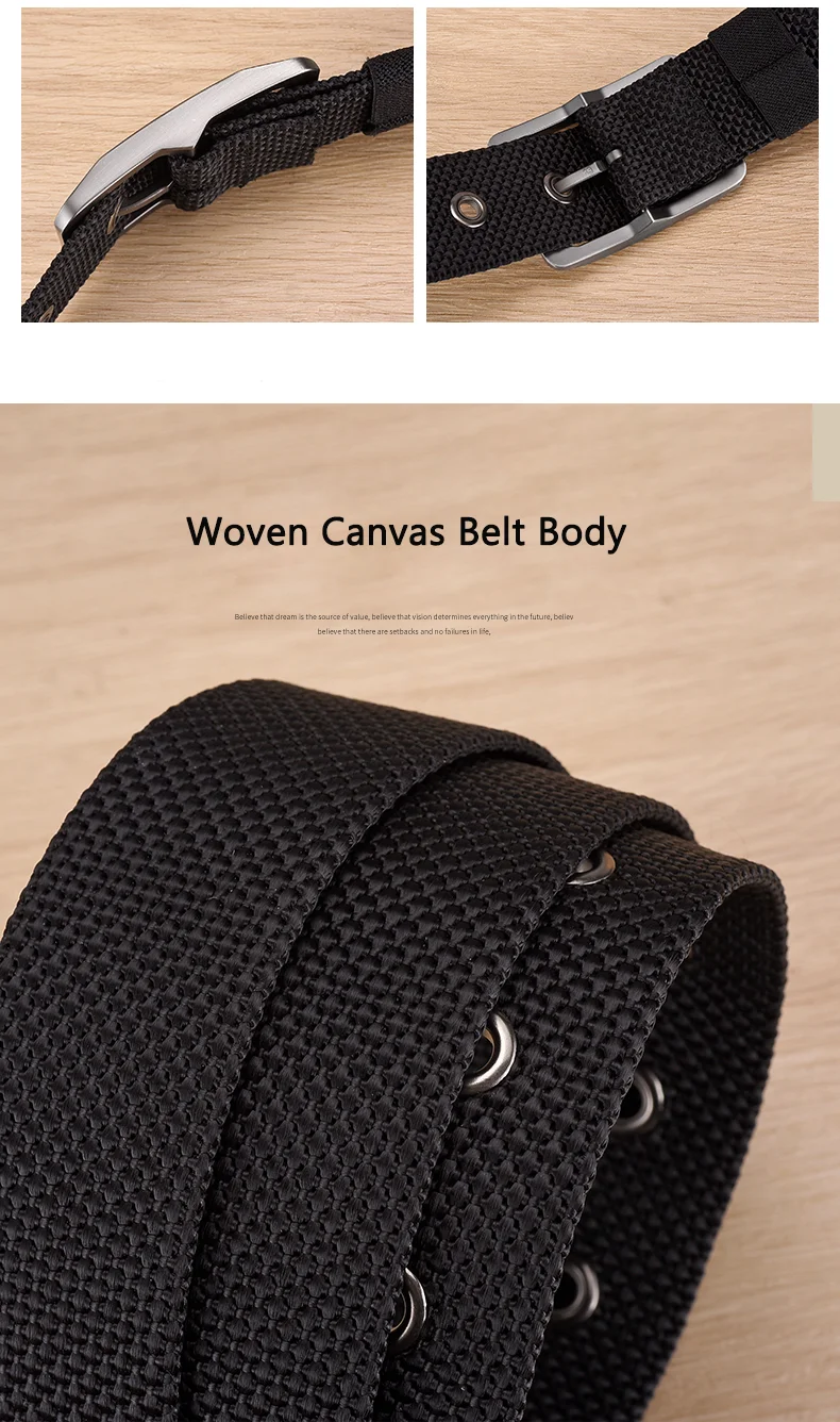 DINISITON Men's Nylon Belt Alloy Needle Buckle Belt Military Training Supplies Casual Style Outdoor Sports Belt
