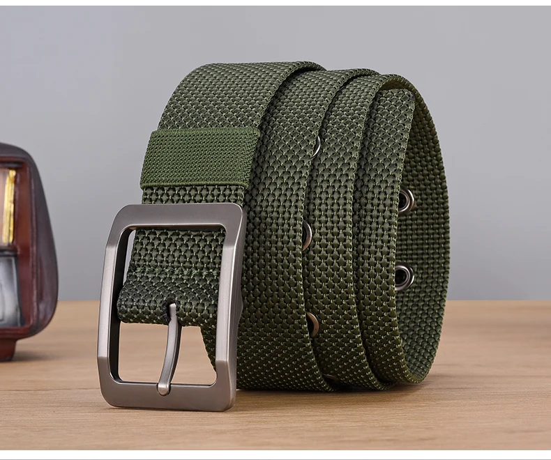 DINISITON Men's Nylon Belt Alloy Needle Buckle Belt Military Training Supplies Casual Style Outdoor Sports Belt