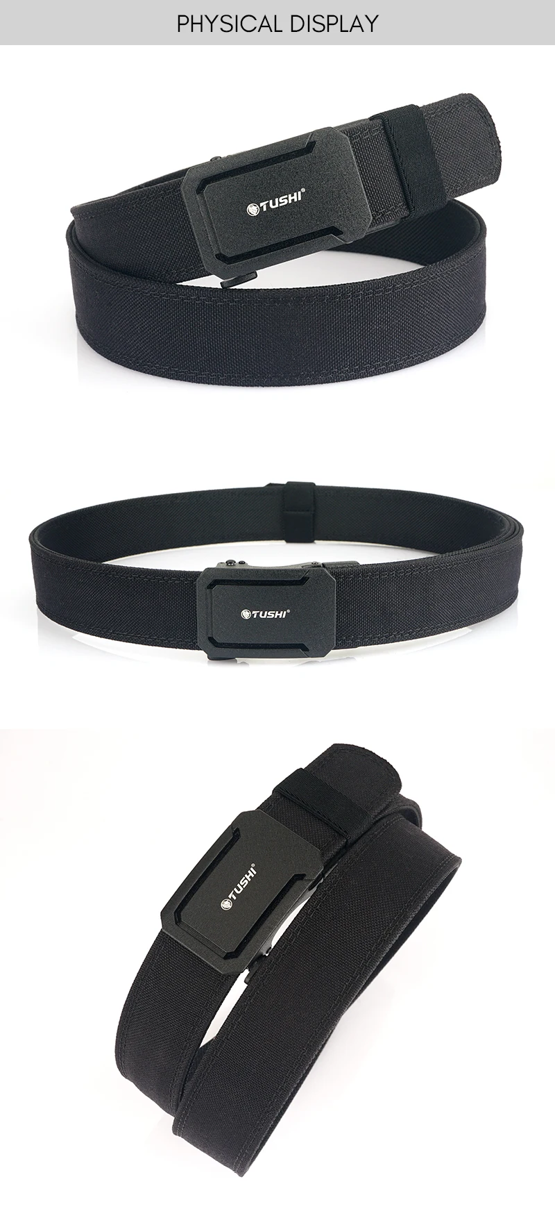 KOLBER New Tactical Belt for Men and Women Metal Automatic Buckle Black Military Army Gun Belt Thick Nylon IPSC Waistband Girdle