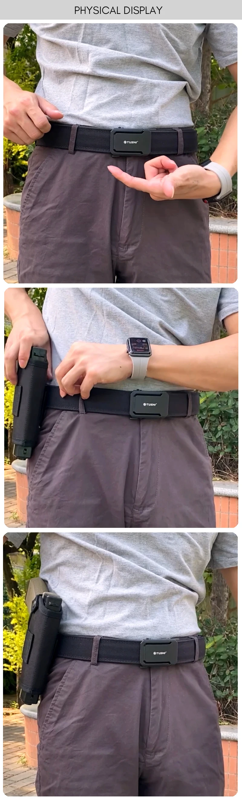 KOLBER New Tactical Belt for Men and Women Metal Automatic Buckle Black Military Army Gun Belt Thick Nylon IPSC Waistband Girdle