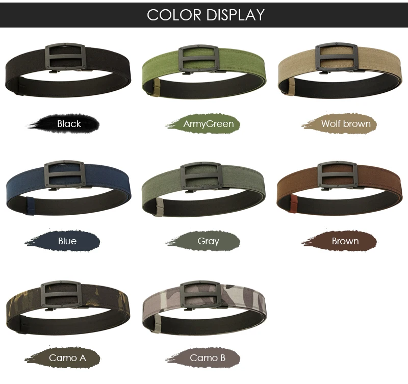 VATLTY 2024 Men's Tactical Belt Zinc Alloy Automatic Buckle Sturdy Nylon Police Duty Military Gun Belt Blue Casual Belt Male