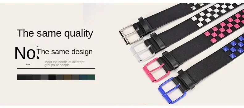 Width 3.8cm Hip-hop Punk Women's Belt Fashion Trend All-match Jeans Accessories Girdle Music Festival Y2k Girl Pu Waistband