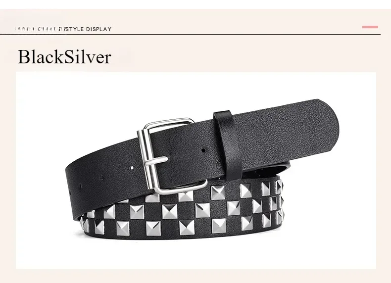 Width 3.8cm Hip-hop Punk Women's Belt Fashion Trend All-match Jeans Accessories Girdle Music Festival Y2k Girl Pu Waistband