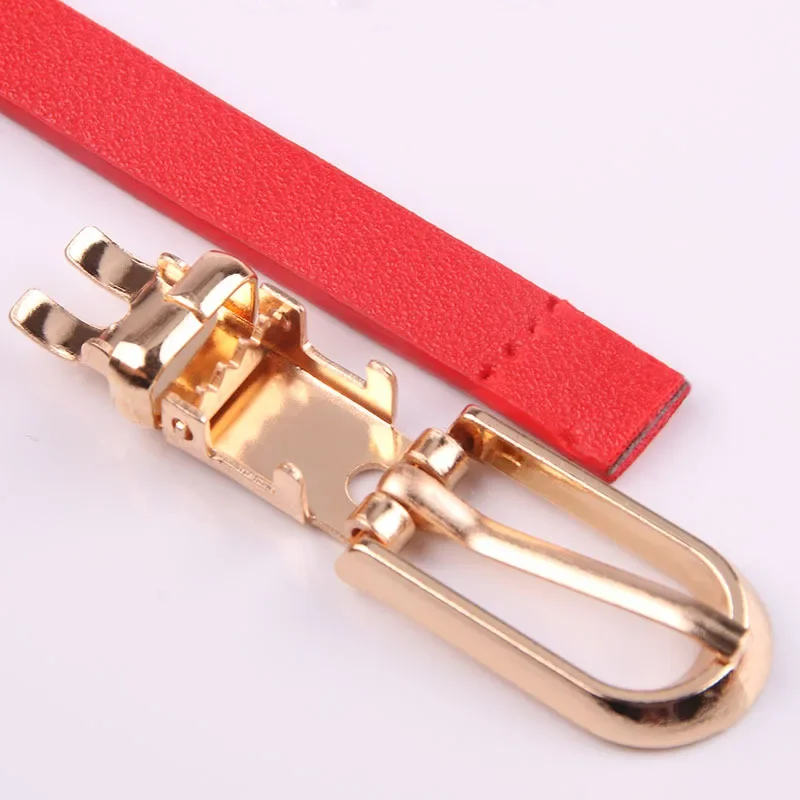Fashion PU Leather Women Belts Black Blue White Pink Red Thin Skinny Pin Buckle Waistband Dress Jeans Decoration Belts