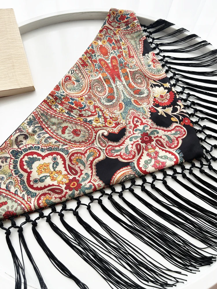 Vintage Triangular Fart Curtain Women's Belt With Skirt Bohemian Ethnic Waist Seal Fringed Skirt Curtain Pants Accessories