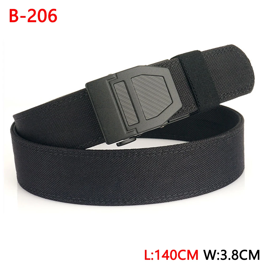 TUSHI 140CM Mens Military Tactical Belt Tight Sturdy Nylon Heavy Duty Hard Belt for Male Outdoor Casual Belt Automatic Waistband