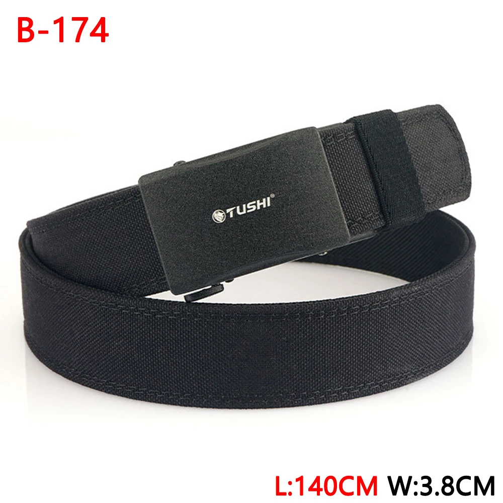 TUSHI 140CM Mens Military Tactical Belt Tight Sturdy Nylon Heavy Duty Hard Belt for Male Outdoor Casual Belt Automatic Waistband