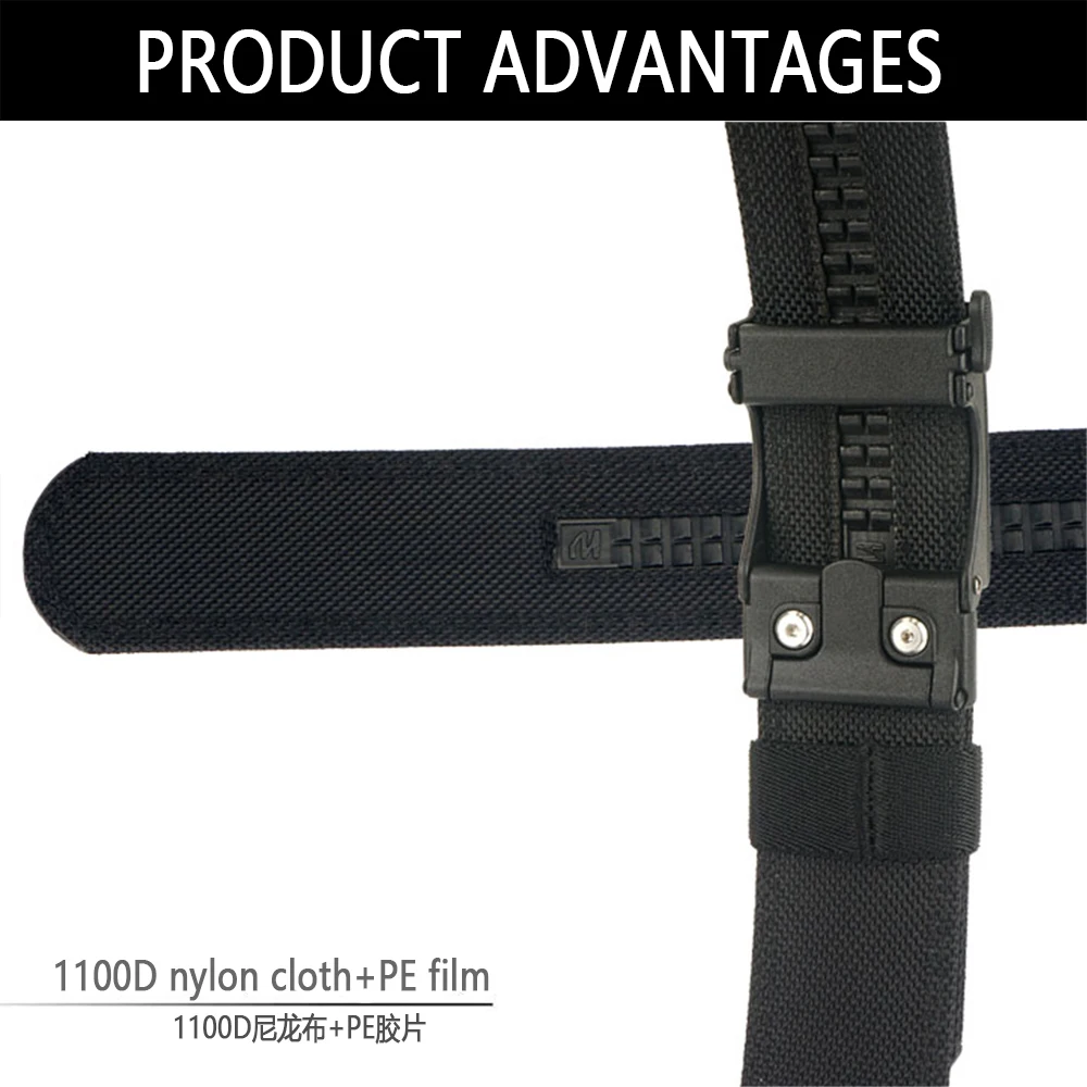 TUSHI 140CM Mens Military Tactical Belt Tight Sturdy Nylon Heavy Duty Hard Belt for Male Outdoor Casual Belt Automatic Waistband
