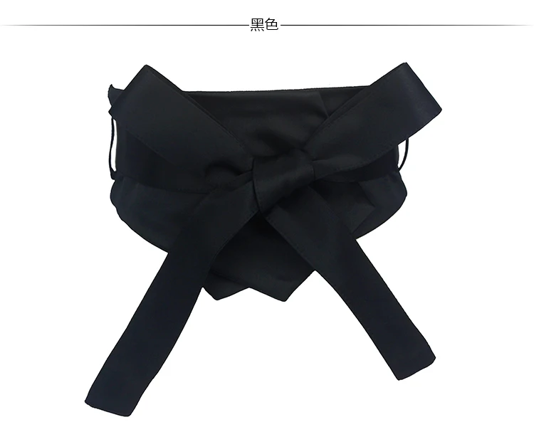Fashion Pink Blue Yellow Black Fabric Soft Waist Belt for Women Self-tie Bow WIde Slim Corset Spring Autumn Coat Dress Belts