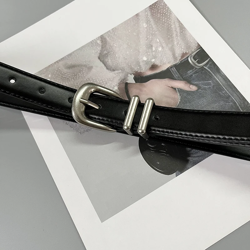 High Quality Real Leather Jeans Belts For Women Simple Design Metal Buckle  Waist Belts Cowskin Men Unisex Casual Strap Ceinture