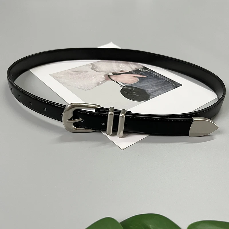 High Quality Real Leather Jeans Belts For Women Simple Design Metal Buckle  Waist Belts Cowskin Men Unisex Casual Strap Ceinture