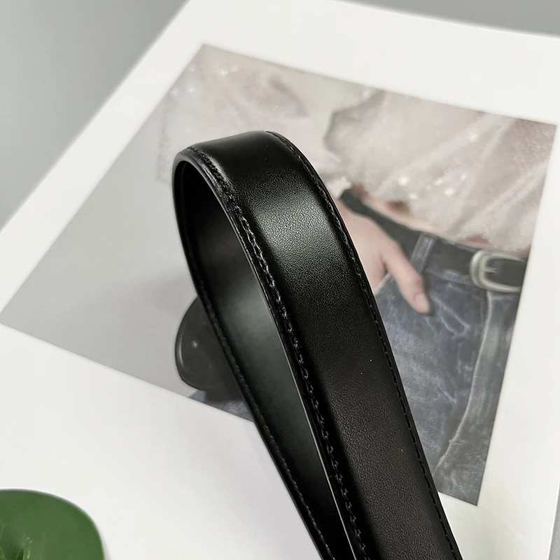 High Quality Real Leather Jeans Belts For Women Simple Design Metal Buckle  Waist Belts Cowskin Men Unisex Casual Strap Ceinture