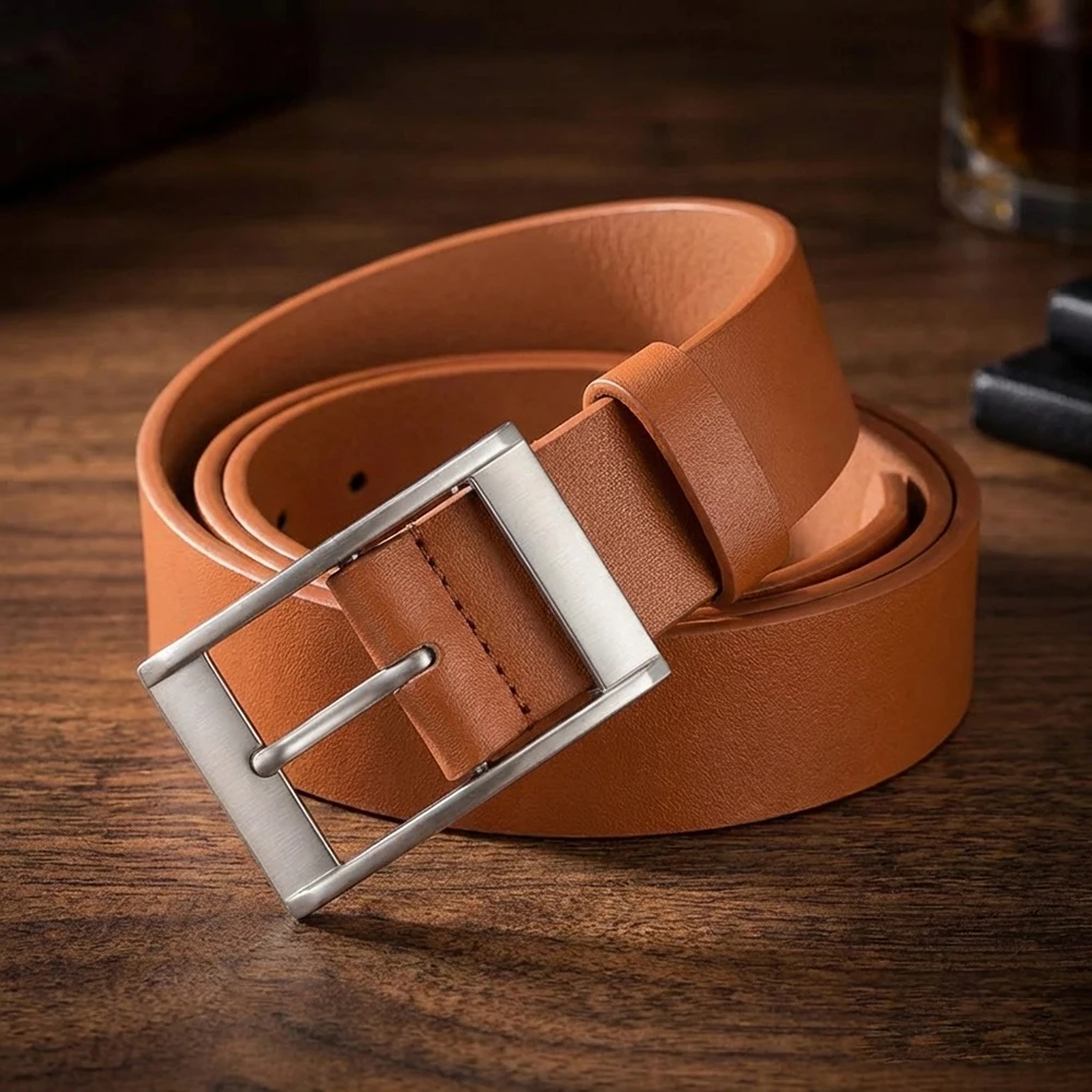 2PCS Fashion Men's Wallet Belt Set Personalized Trendy Men's Casual Pants Belt Simple Men's Clothing Accessories Wholesale