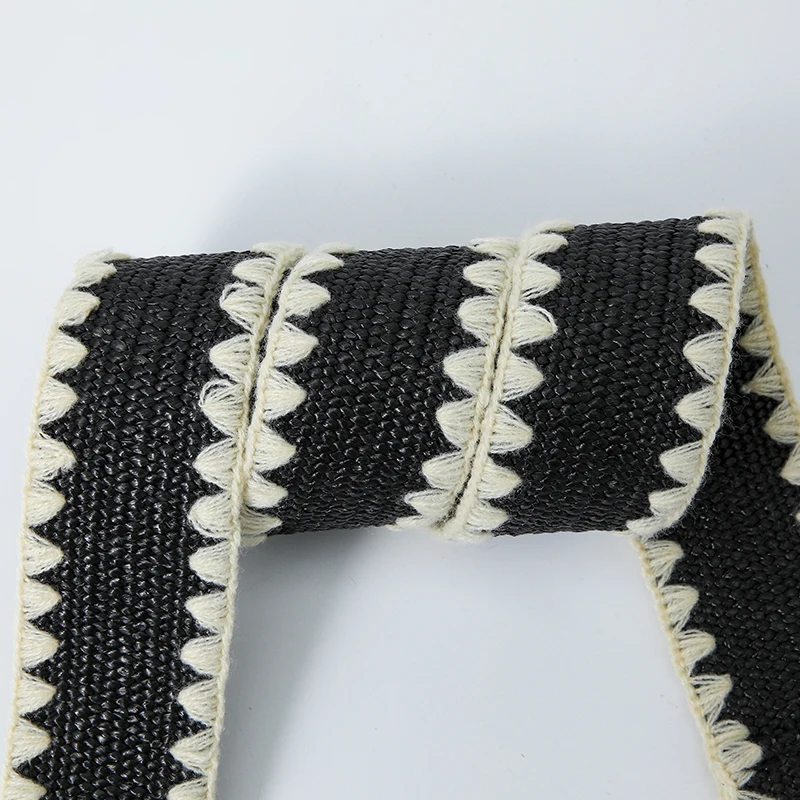 Women Fashion Belt Straw Woven Elastic Wide Strap with Matching Round Buckle