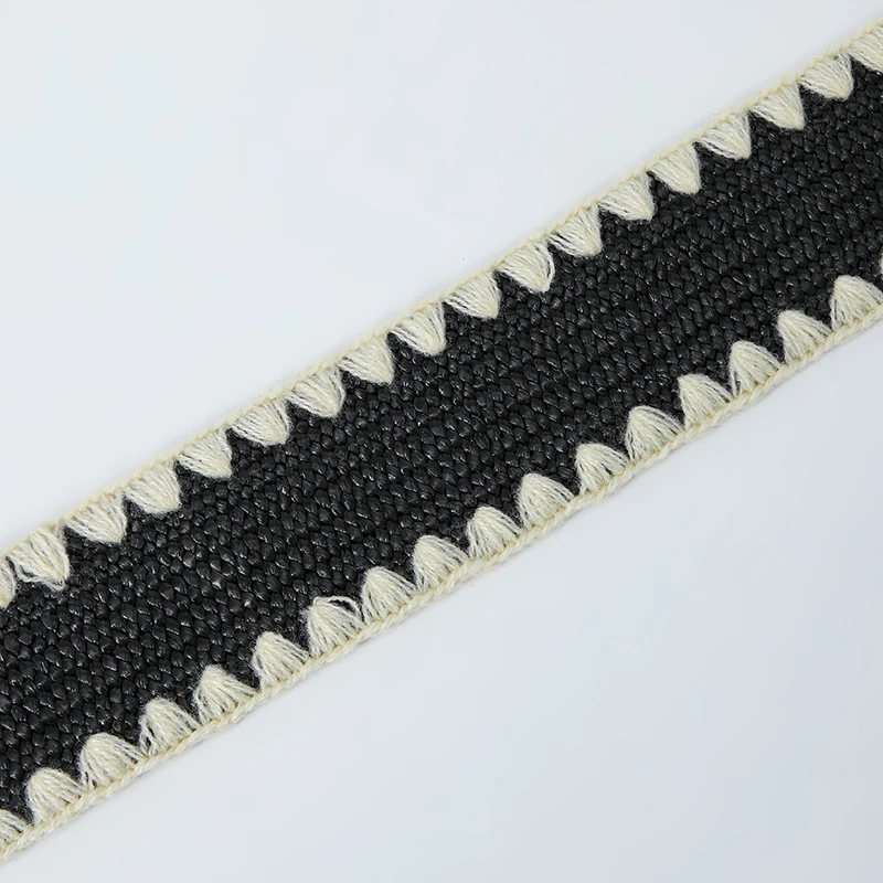 Women Fashion Belt Straw Woven Elastic Wide Strap with Matching Round Buckle