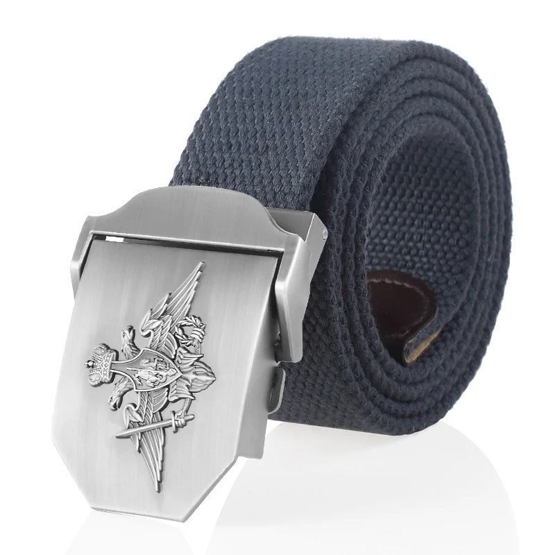 SupSindy Men Canvas Belt 3D Russian Federation Armed Forces Metal Buckle Tactical Belts Jeans Waistband Army Military Male Strap