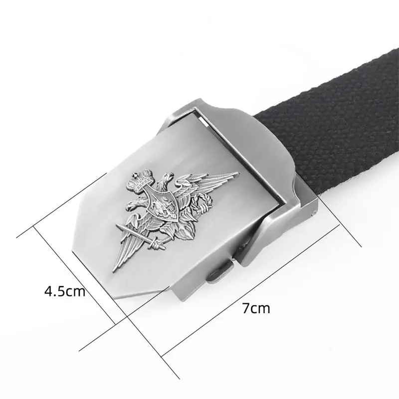 SupSindy Men Canvas Belt 3D Russian Federation Armed Forces Metal Buckle Tactical Belts Jeans Waistband Army Military Male Strap