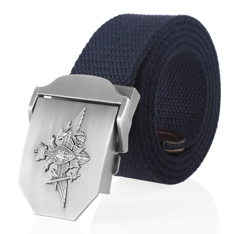 SupSindy Men Canvas Belt 3D Russian Federation Armed Forces Metal Buckle Tactical Belts Jeans Waistband Army Military Male Strap