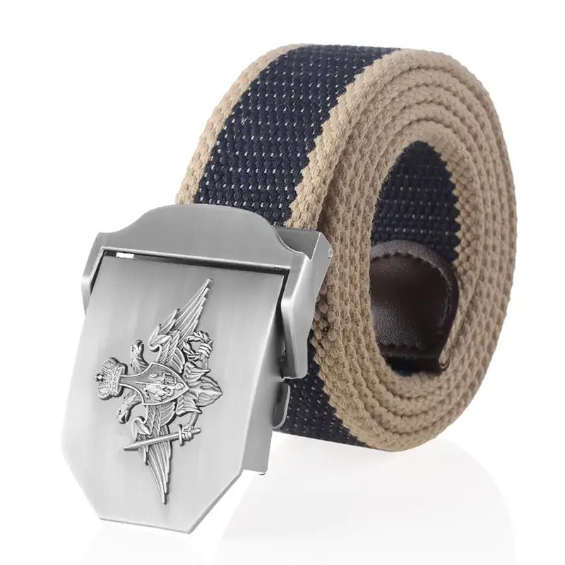 SupSindy Men Canvas Belt 3D Russian Federation Armed Forces Metal Buckle Tactical Belts Jeans Waistband Army Military Male Strap