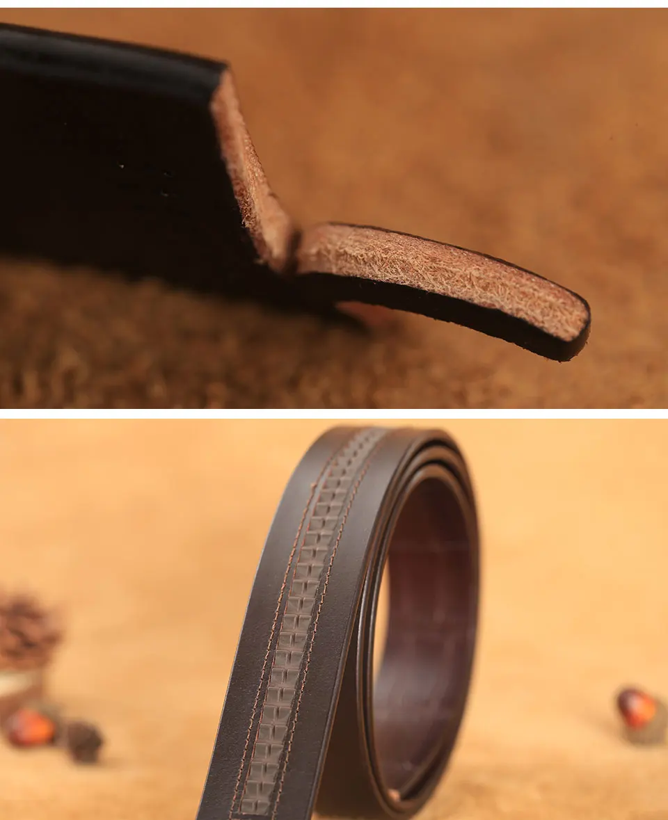 Men Belts Genuine Leather Business Fashion Designer Belt Bamboo Pattern Waistband High Quality Automatic Buckle Belts for Men