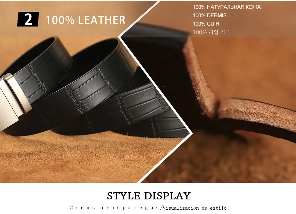 Men Belts Genuine Leather Business Fashion Designer Belt Bamboo Pattern Waistband High Quality Automatic Buckle Belts for Men
