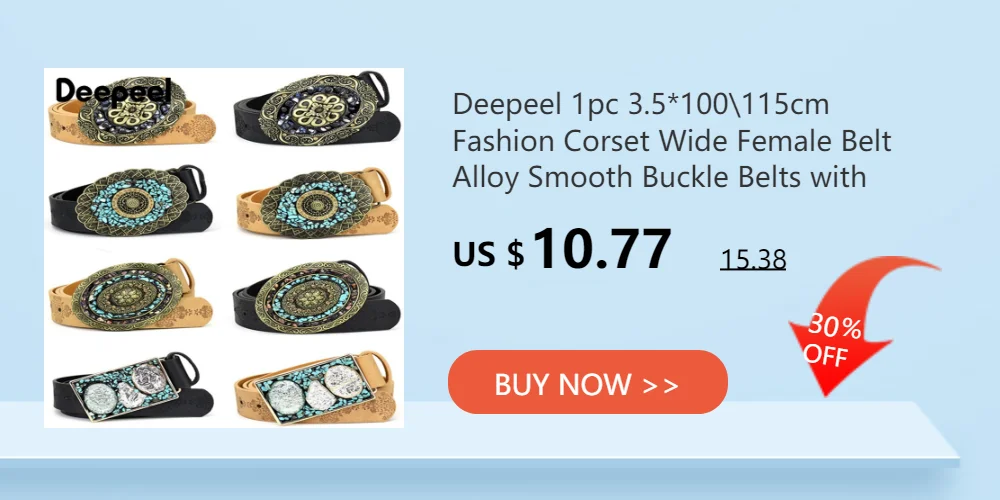 1Pc Deepeel 3.5*100/115cm Fashion Corset Wide Female Belt Alloy Smooth Buckle Belts with Stones Buckles Decorative Waistband