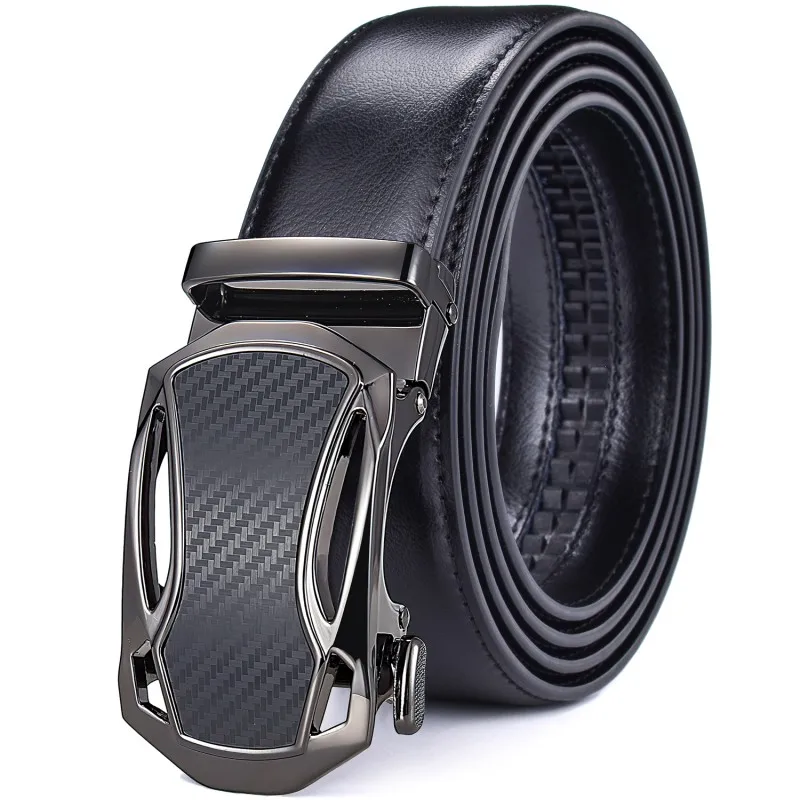 Men's Belt, Ratchet Belt Leather Dress 3.5cm Wide High-quality Sliding Belt Easy to Adjust Automatic Buckle