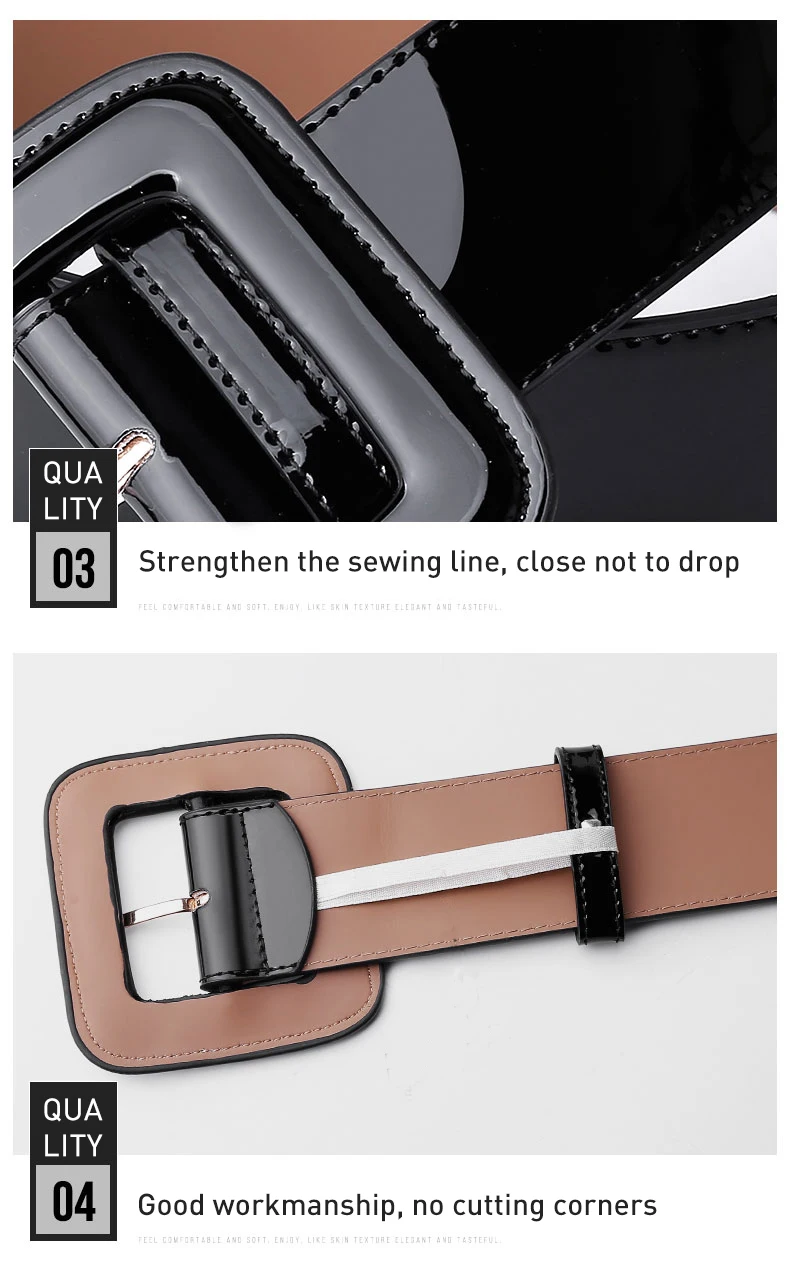 ANYONGZU Designers Brand Women Wide Genuine Cowhide Belt Bright Red Black High Quality Woman Waist Belts Dresses 100CM*4.7CM