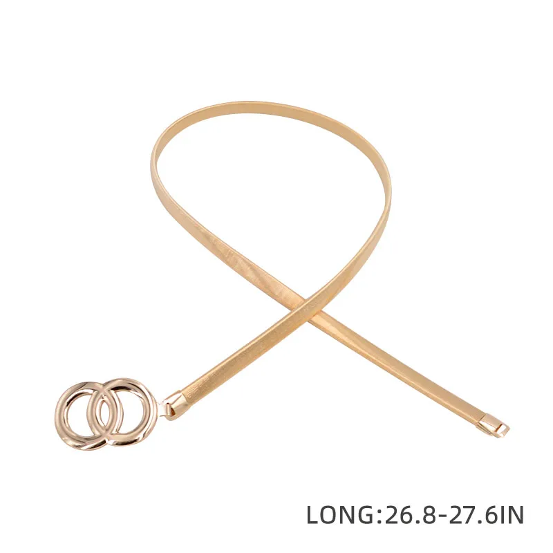Double Ring Belts For Women Fashion Dress Jeans Belt PU Leather Metal Buckle Heart Pin Waist Belts Lady Girls Leisure Waistband