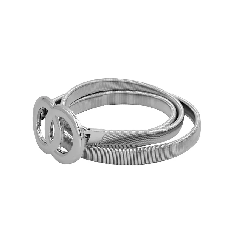 Double Ring Belts For Women Fashion Dress Jeans Belt PU Leather Metal Buckle Heart Pin Waist Belts Lady Girls Leisure Waistband