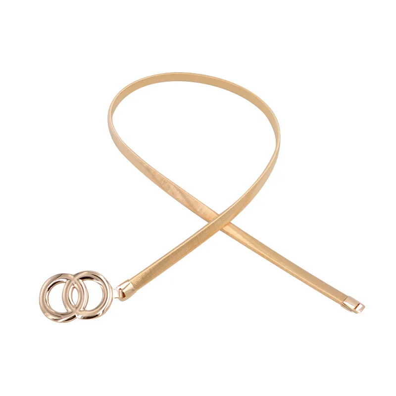 Double Ring Belts For Women Fashion Dress Jeans Belt PU Leather Metal Buckle Heart Pin Waist Belts Lady Girls Leisure Waistband