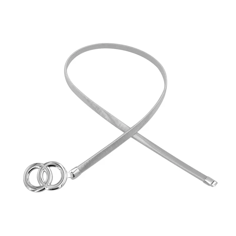 Double Ring Belts For Women Fashion Dress Jeans Belt PU Leather Metal Buckle Heart Pin Waist Belts Lady Girls Leisure Waistband