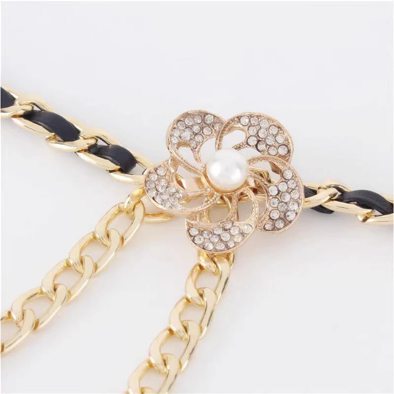Fashion Tassel Metal Waist Chain for Women Belt Golden Color Waistband For Dress Skirt Decorative Girdles Strap Slim Body Chains