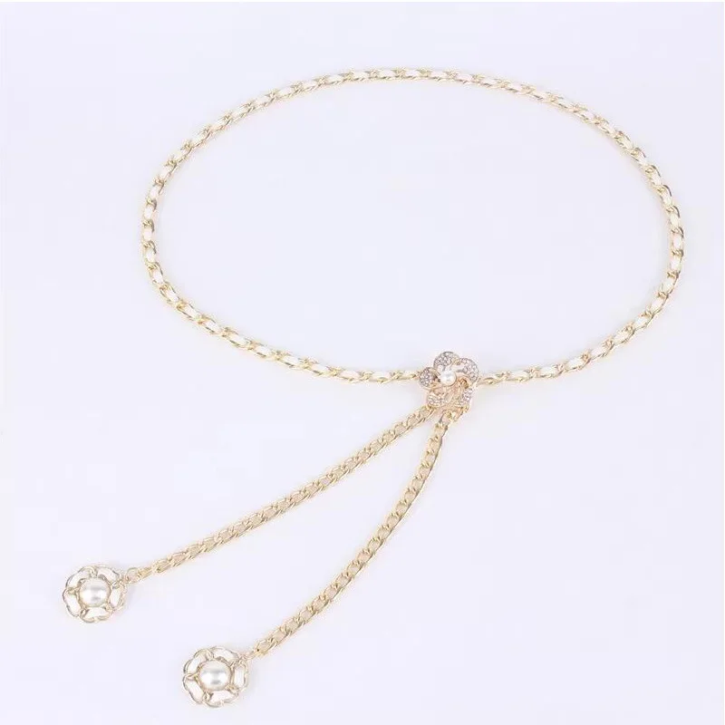 Fashion Tassel Metal Waist Chain for Women Belt Golden Color Waistband For Dress Skirt Decorative Girdles Strap Slim Body Chains