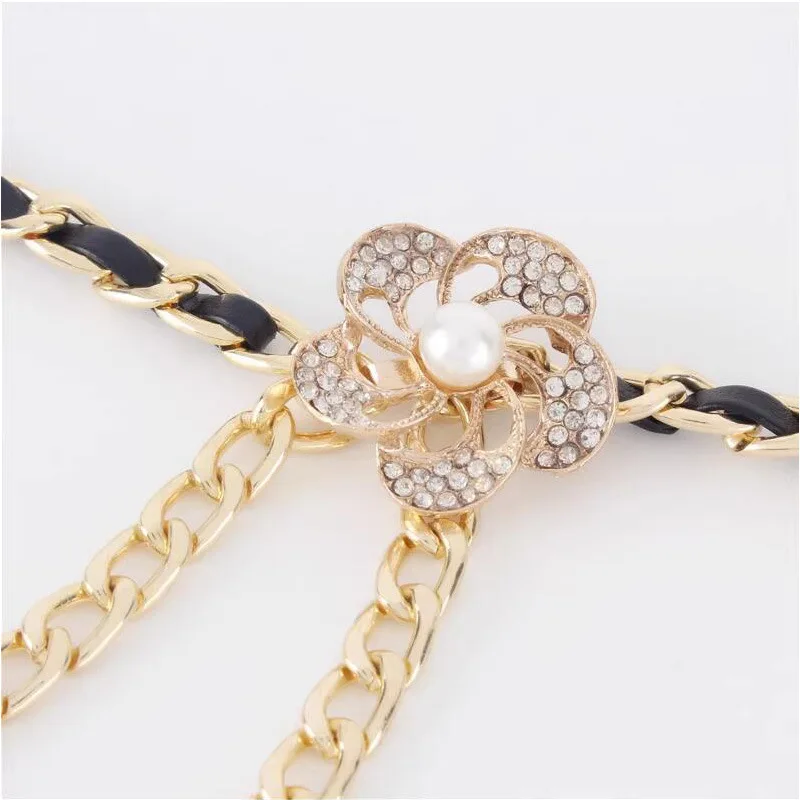 Fashion Tassel Metal Waist Chain for Women Belt Golden Color Waistband For Dress Skirt Decorative Girdles Strap Slim Body Chains