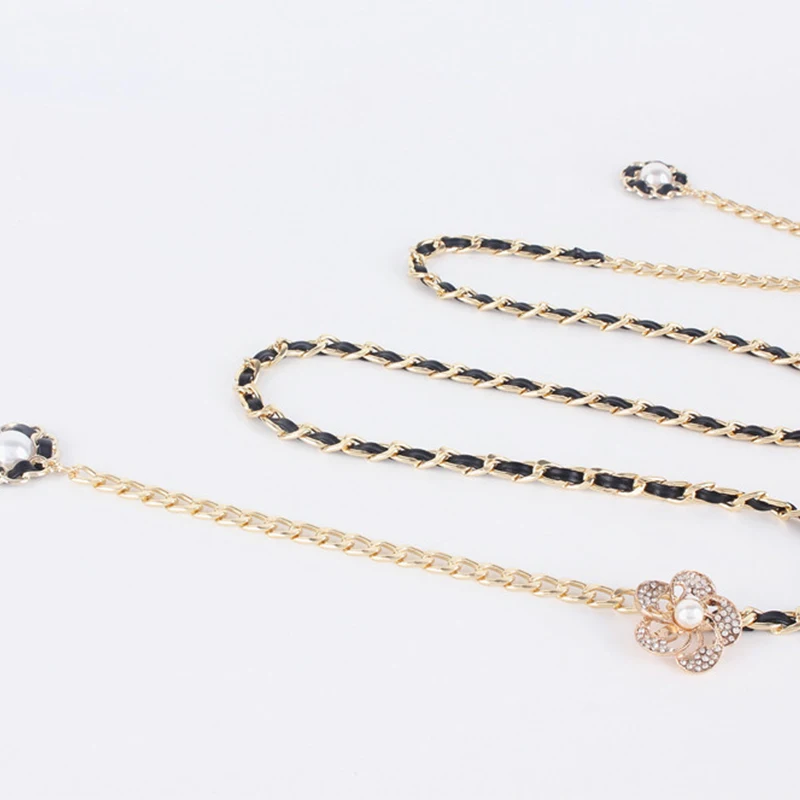 Fashion Tassel Metal Waist Chain for Women Belt Golden Color Waistband For Dress Skirt Decorative Girdles Strap Slim Body Chains