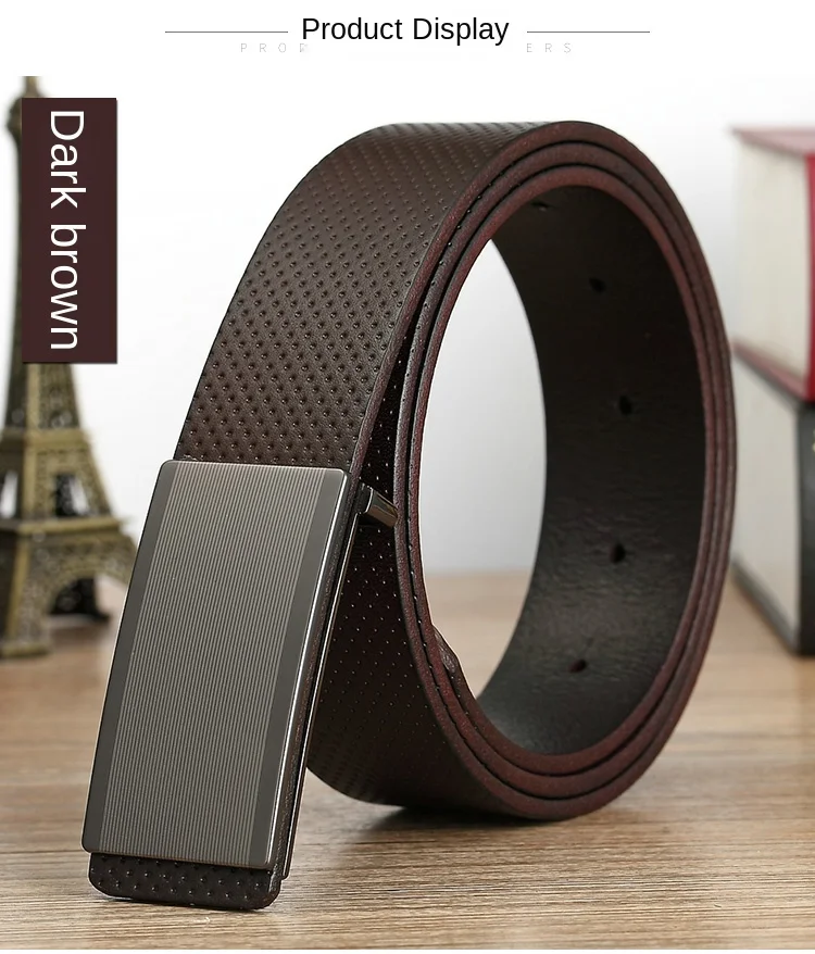 Belt men's genuine leather buckle head layer genuine cowhide men's underwear wear business youth handmade buckle men's belt