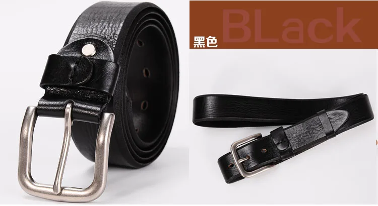 3.7CM Top Cowhide Belt Men Copper Buckle Top Genuine Leather Casual Jeans Belt High Quality All-match Retro Personal Male Strap