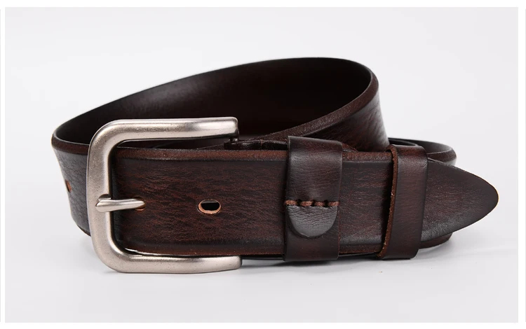3.7CM Top Cowhide Belt Men Copper Buckle Top Genuine Leather Casual Jeans Belt High Quality All-match Retro Personal Male Strap