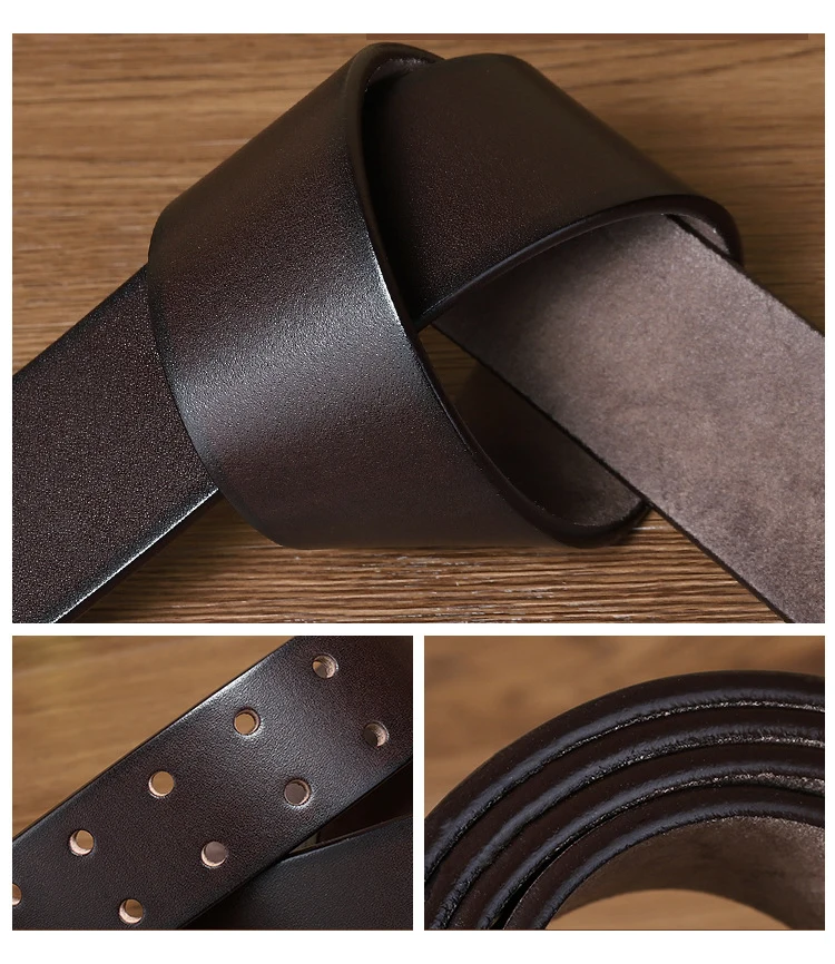 4.3cm*105-125cm Men's Cowskin Belt Genuine Leather Crafts Jeans Belts Double Pin Buckle Luxury Designer Waistband for Men Gift