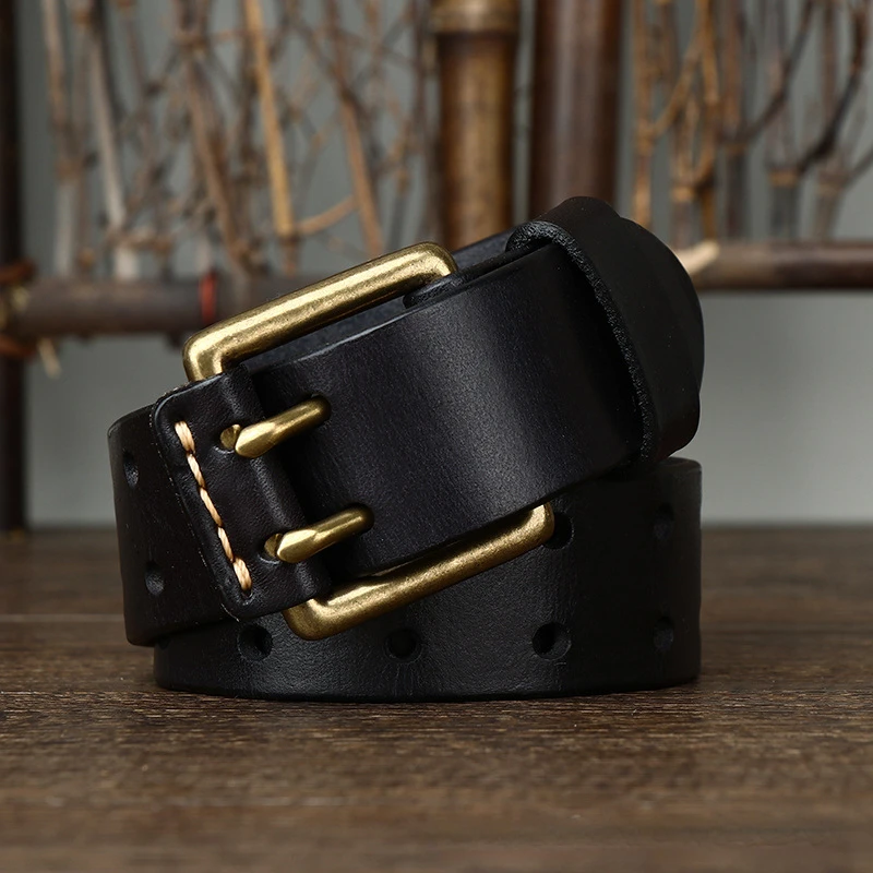 Deepeel 105-125cm Men's Genuine Belt Pin Buckle Retro Cowhide Waistband Jeans Suit Pants Decoration Belts DIY Male Accessories