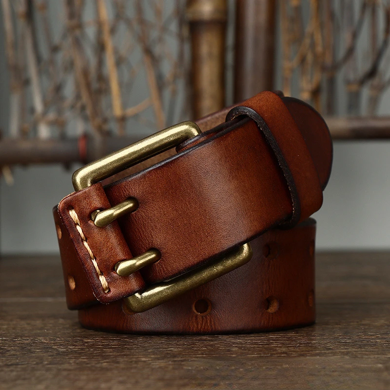 Deepeel 105-125cm Men's Genuine Belt Pin Buckle Retro Cowhide Waistband Jeans Suit Pants Decoration Belts DIY Male Accessories