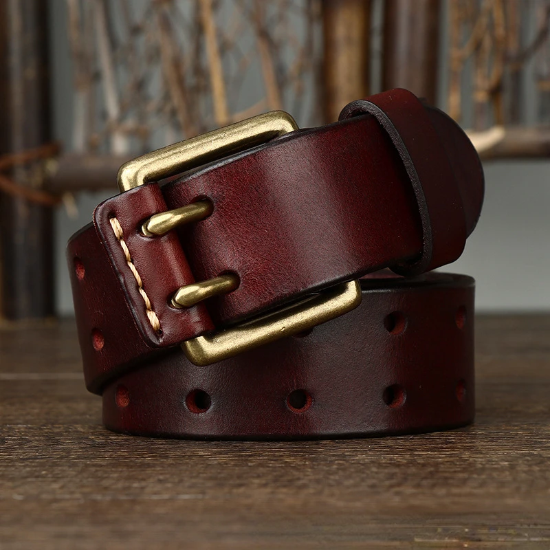 Deepeel 105-125cm Men's Genuine Belt Pin Buckle Retro Cowhide Waistband Jeans Suit Pants Decoration Belts DIY Male Accessories